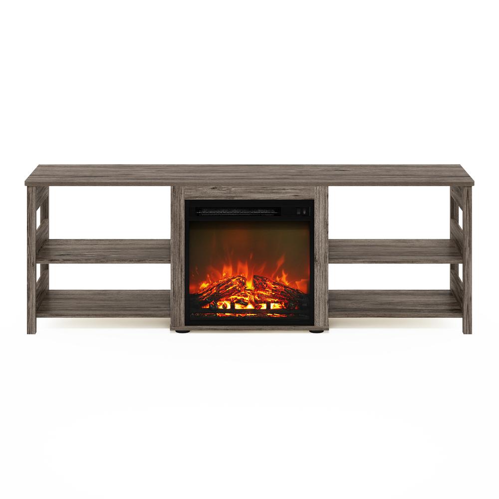 Furinno Classic 70 Inch TV Stand with Fireplace