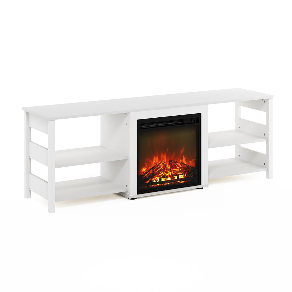 Furinno Classic 70 Inch TV Stand with Fireplace