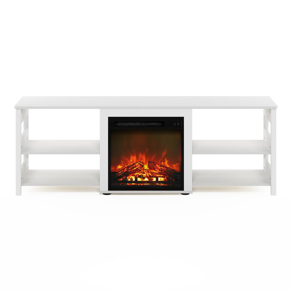 Furinno Classic 70 Inch TV Stand with Fireplace