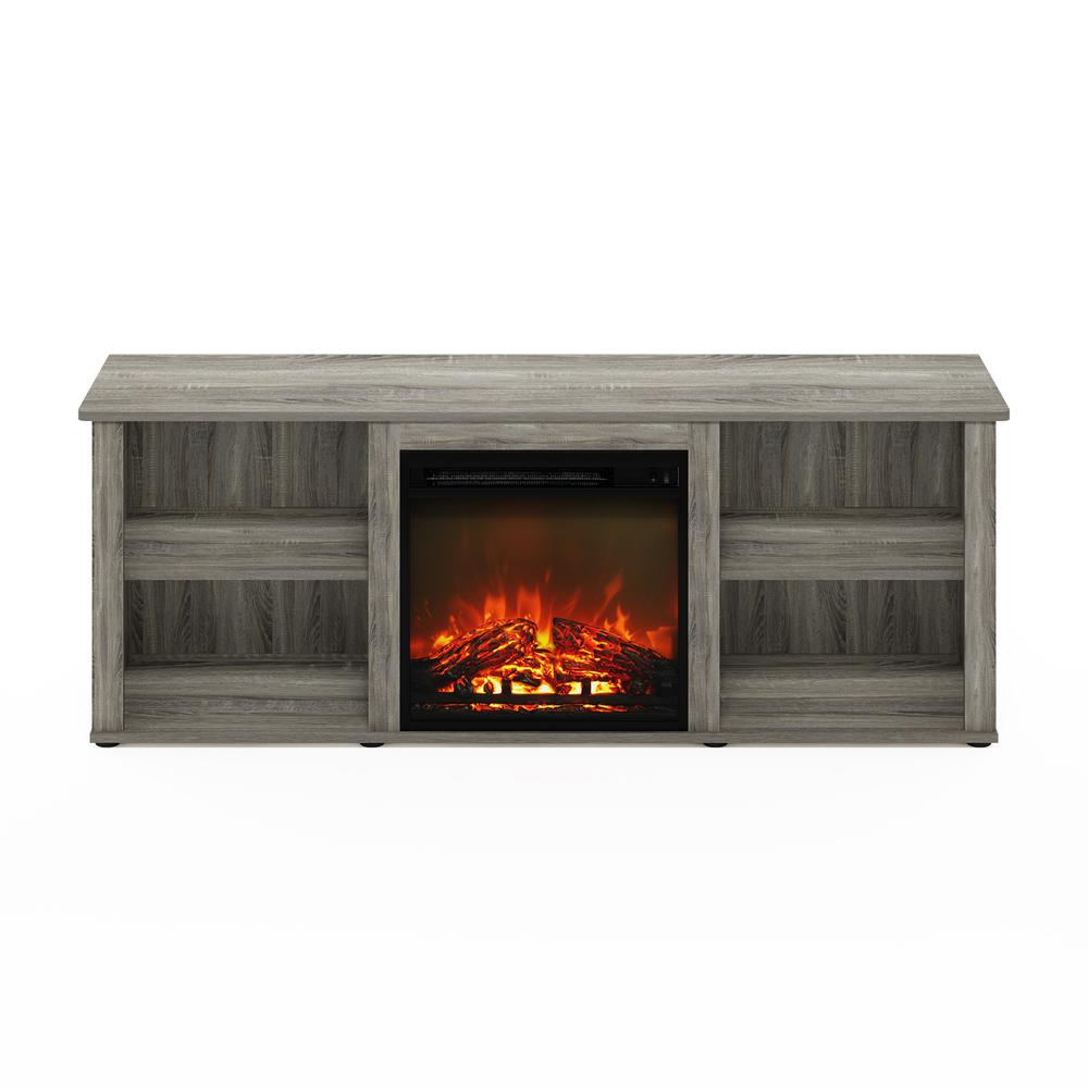 Furinno Classic 60 Inch TV Stand with Fireplace