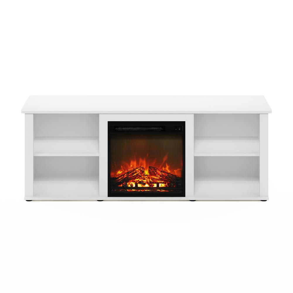 Furinno Classic 60 Inch TV Stand with Fireplace