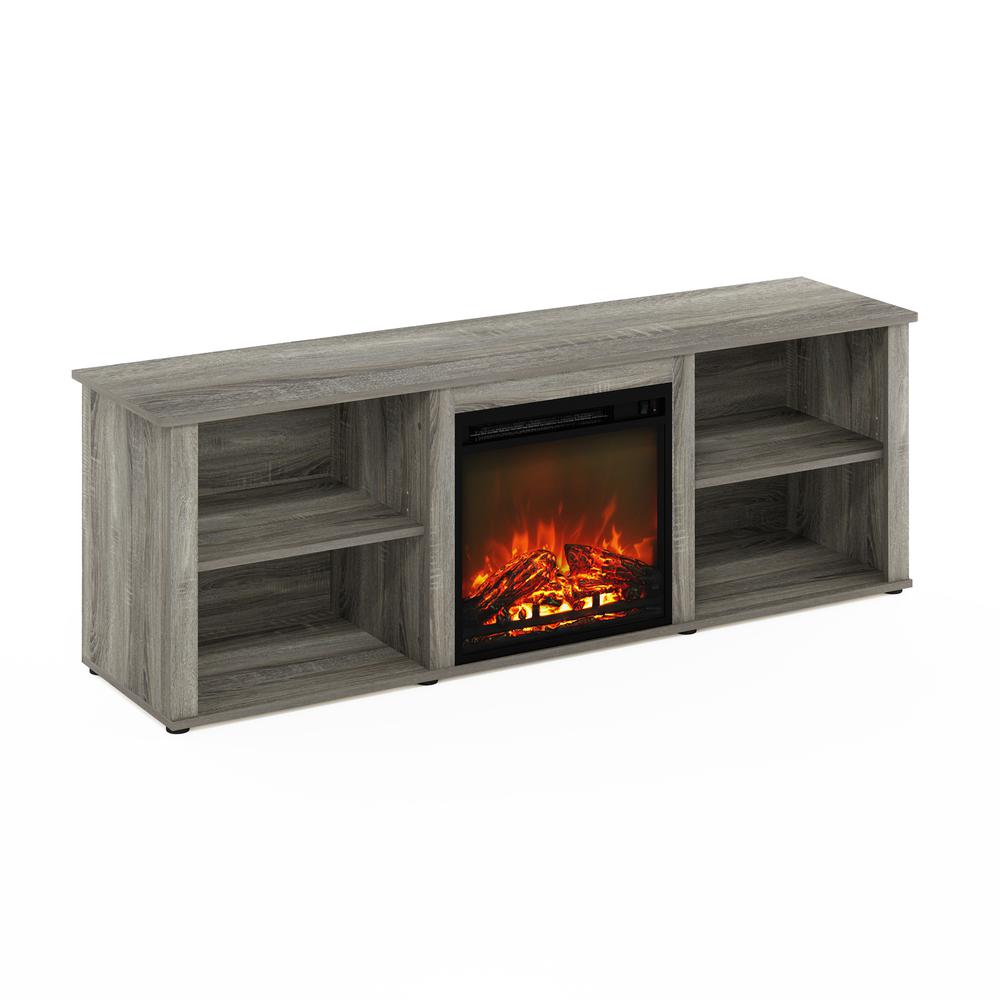 Furinno Classic 70 Inch TV Stand with Fireplace