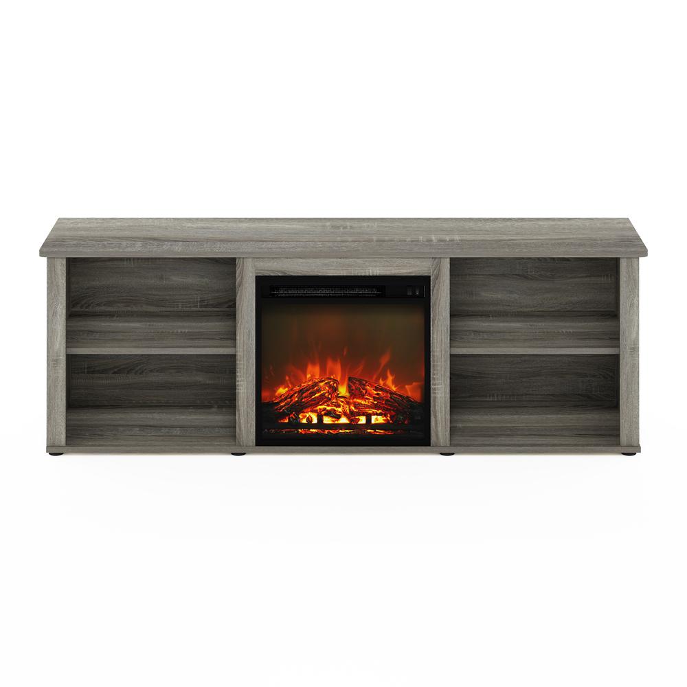 Furinno Classic 70 Inch TV Stand with Fireplace