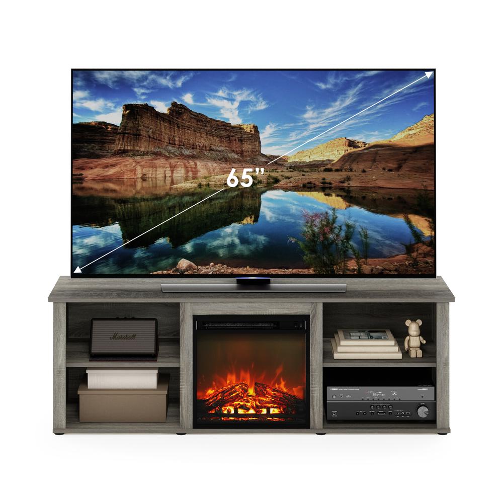 Furinno Classic 70 Inch TV Stand with Fireplace