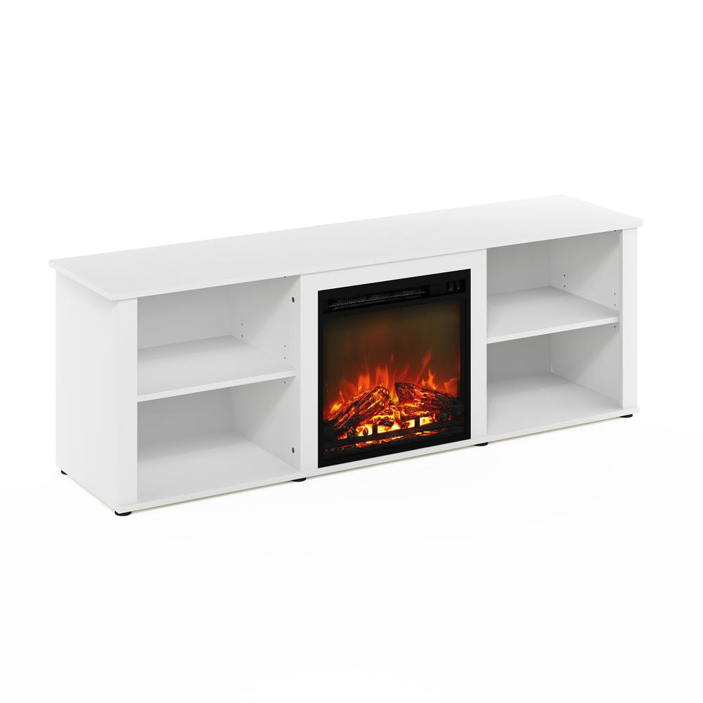 Furinno Classic 70 Inch TV Stand with Fireplace