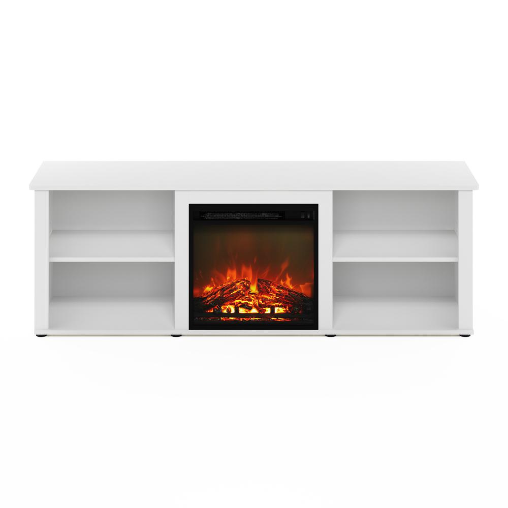 Furinno Classic 70 Inch TV Stand with Fireplace