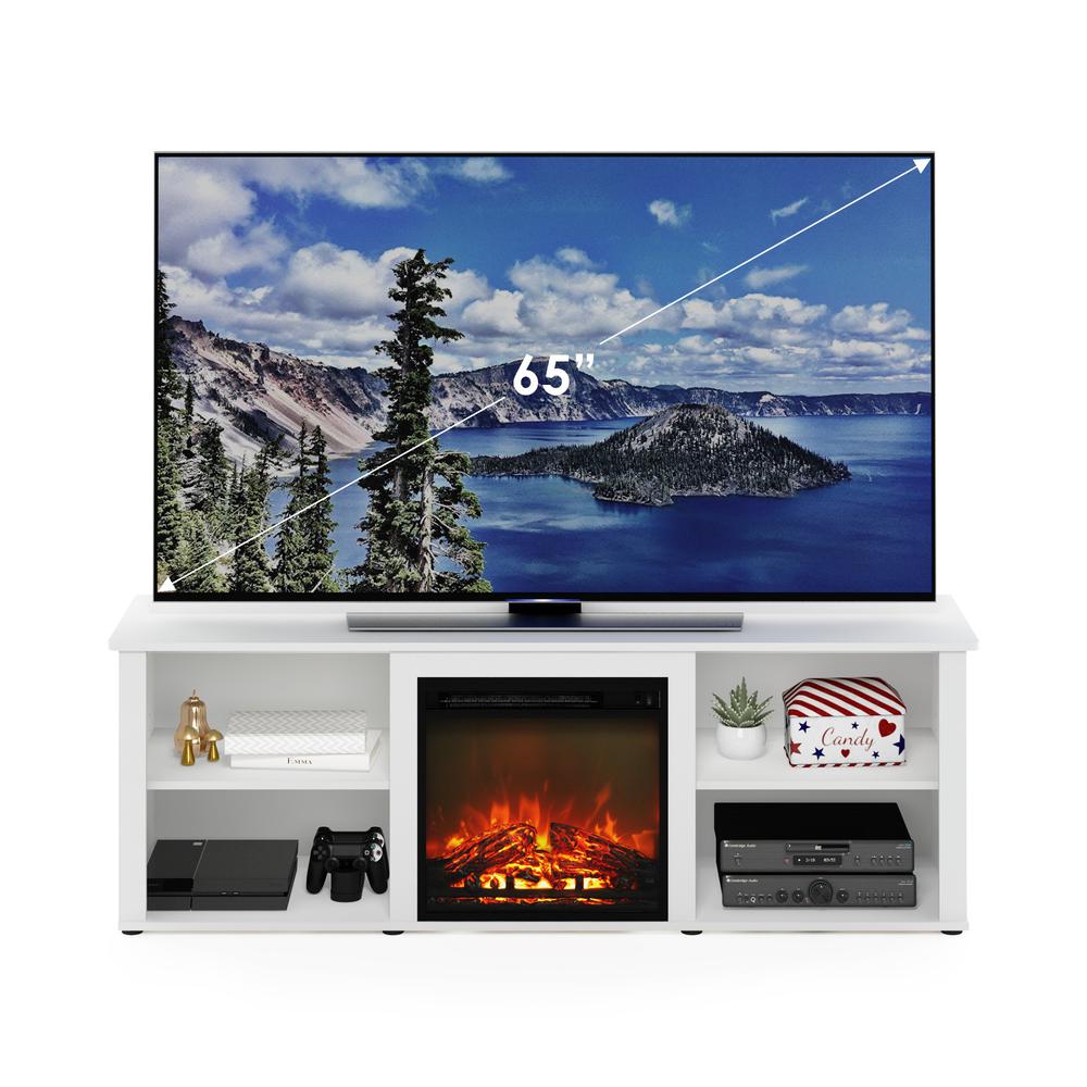 Furinno Classic 70 Inch TV Stand with Fireplace