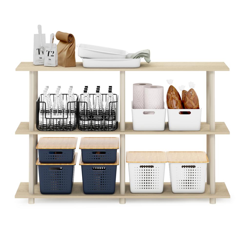 Furinno Turn-N-Tube No Tools 3-Tier Modern Rectangle Side Display Rack