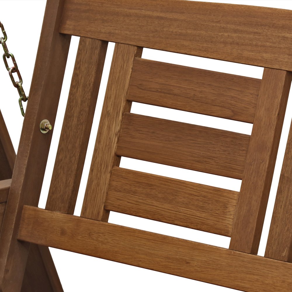Tioman Hardwood Hanging Porch Swing with Stand in Teak Oil