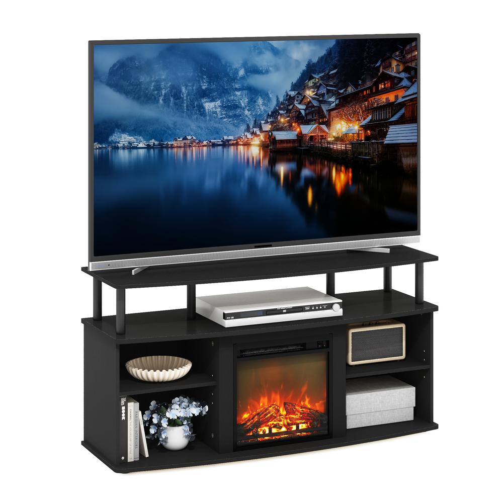 Open Shelving Storage Fireplace Entertainment Center for TV up to 55 Inch