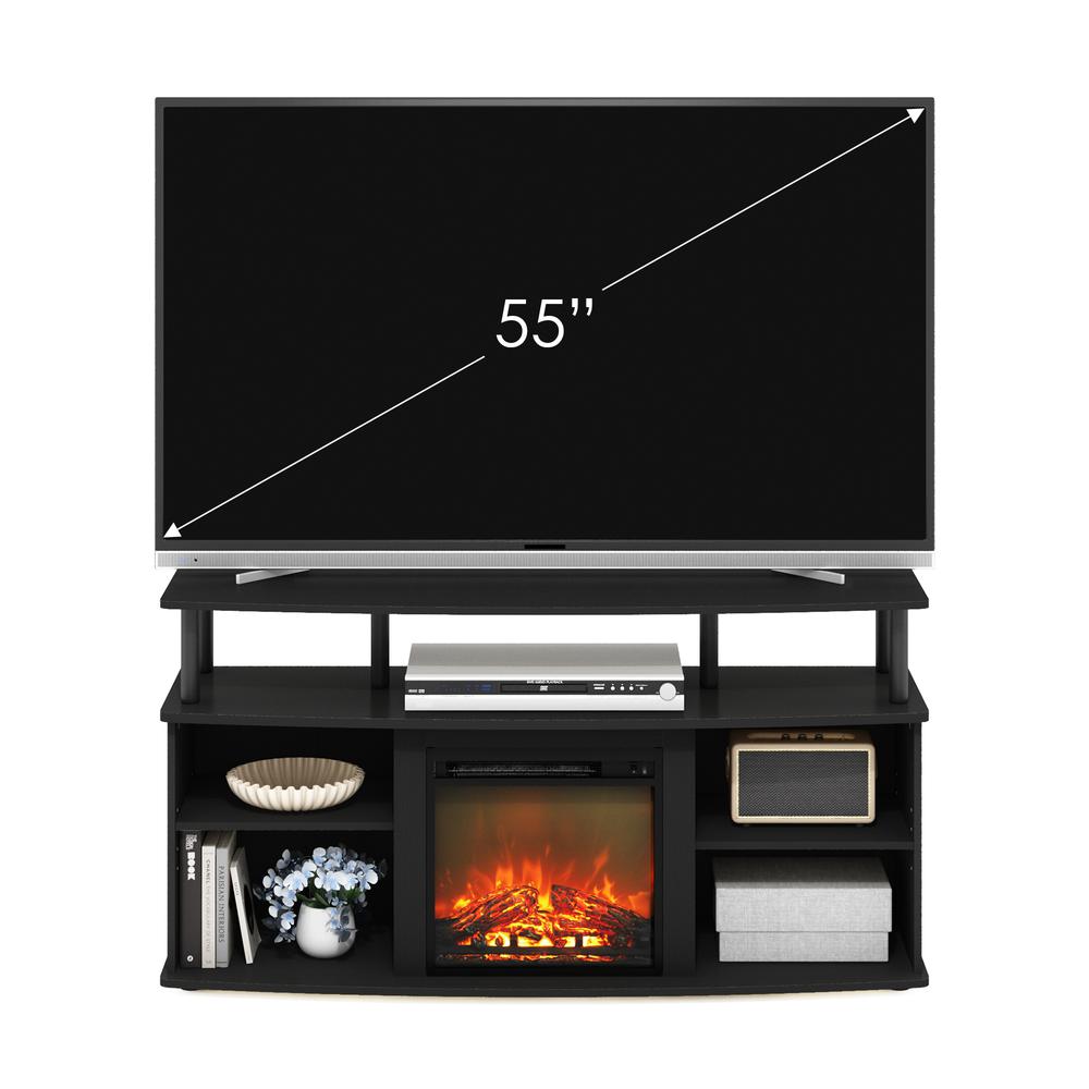 Open Shelving Storage Fireplace Entertainment Center for TV up to 55 Inch