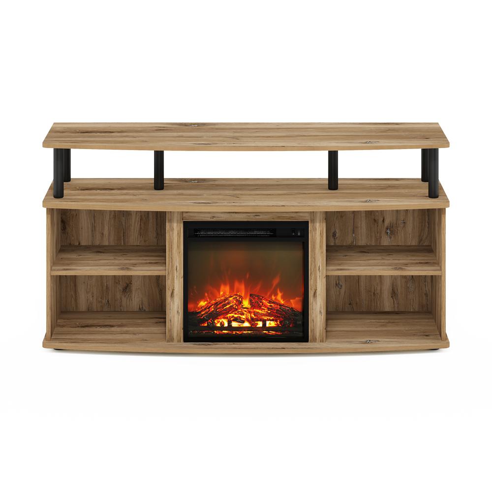 Open Shelving Storage Fireplace Entertainment Center for TV up to 55 Inch