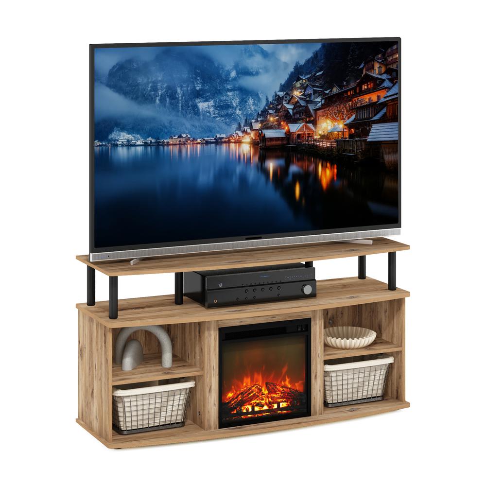 Open Shelving Storage Fireplace Entertainment Center for TV up to 55 Inch