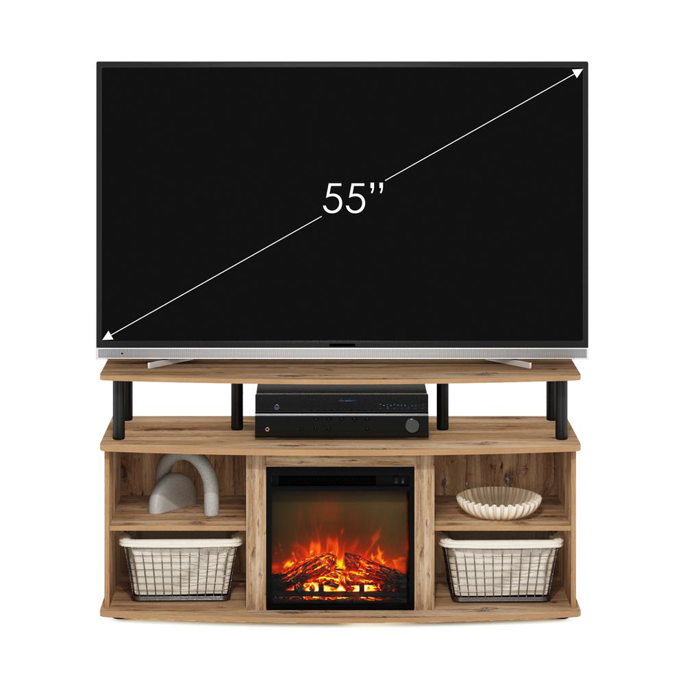 Open Shelving Storage Fireplace Entertainment Center for TV up to 55 Inch