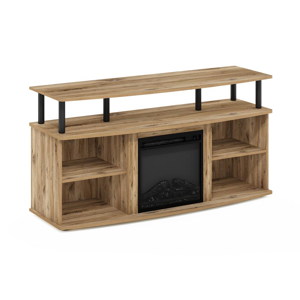 Open Shelving Storage Fireplace Entertainment Center for TV up to 55 Inch