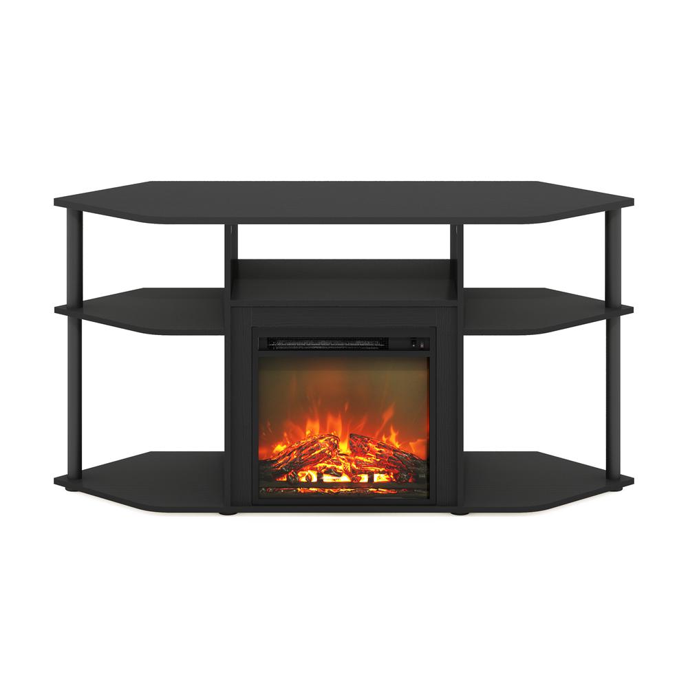 Open Storage Corner Fireplace TV Entertainment Center for TV up to 55 Inch
