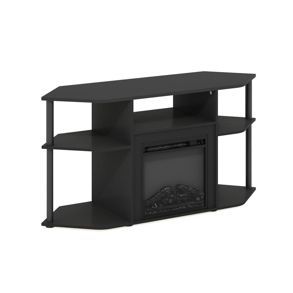 Open Storage Corner Fireplace TV Entertainment Center for TV up to 55 Inch