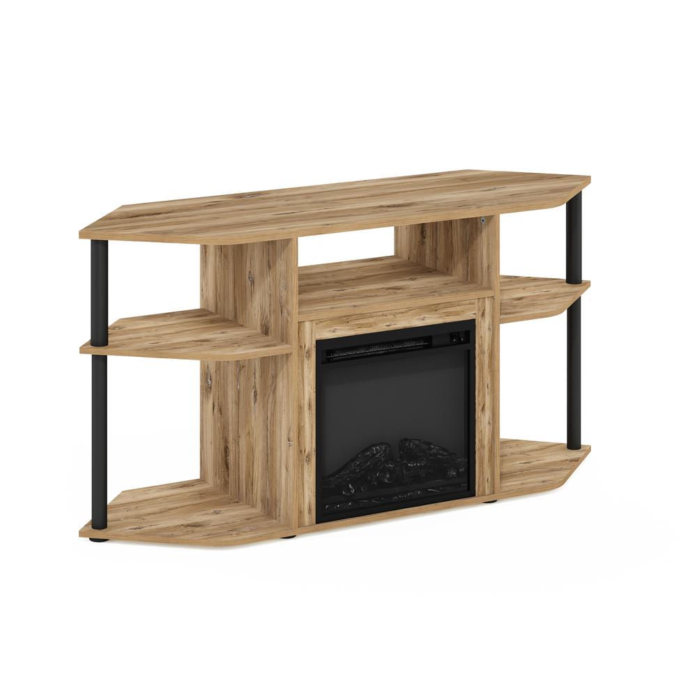 Open Storage Corner Fireplace TV Entertainment Center for TV up to 55 Inch