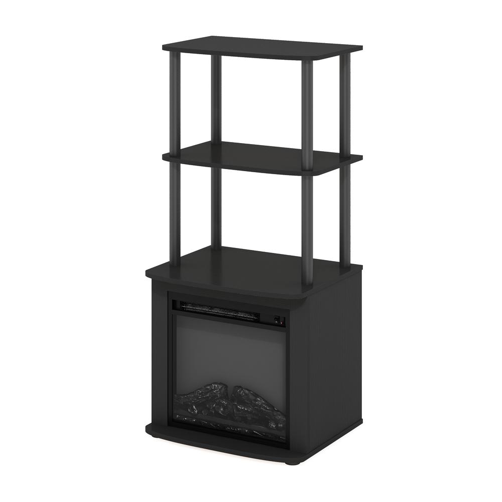 TV Entertainment Side Table Display Rack with Fireplace Insert