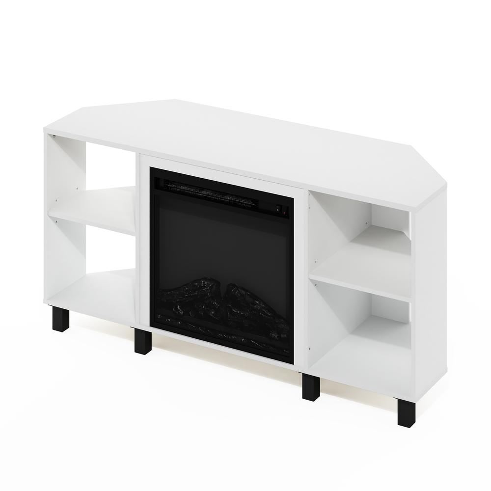 Jensen Corner Fireplace TV Stand with 4 Open Compartments