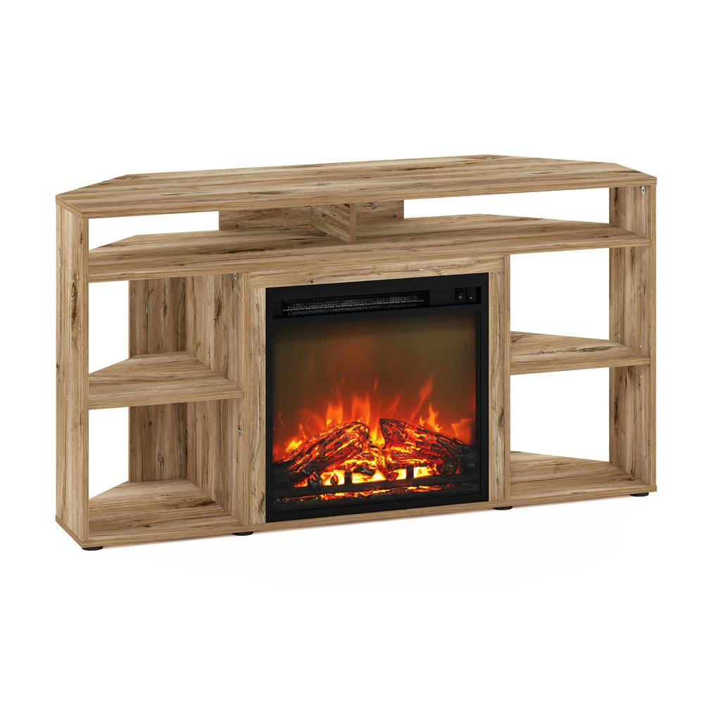 Jensen Corner TV Stand with Fireplace for TV up to 55 Inches