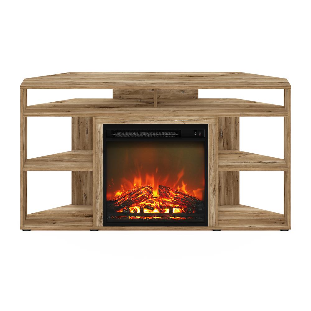 Jensen Corner TV Stand with Fireplace for TV up to 55 Inches