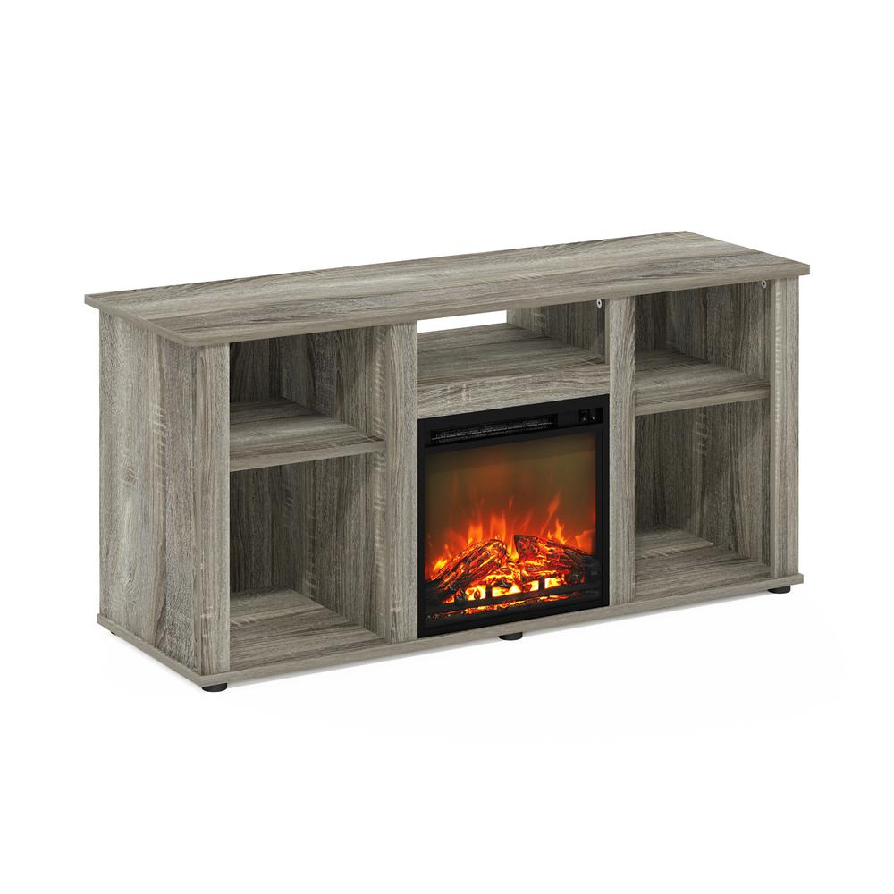 Fireplace TV Entertainment Center with Open Storage Compartment for TV up to 55″