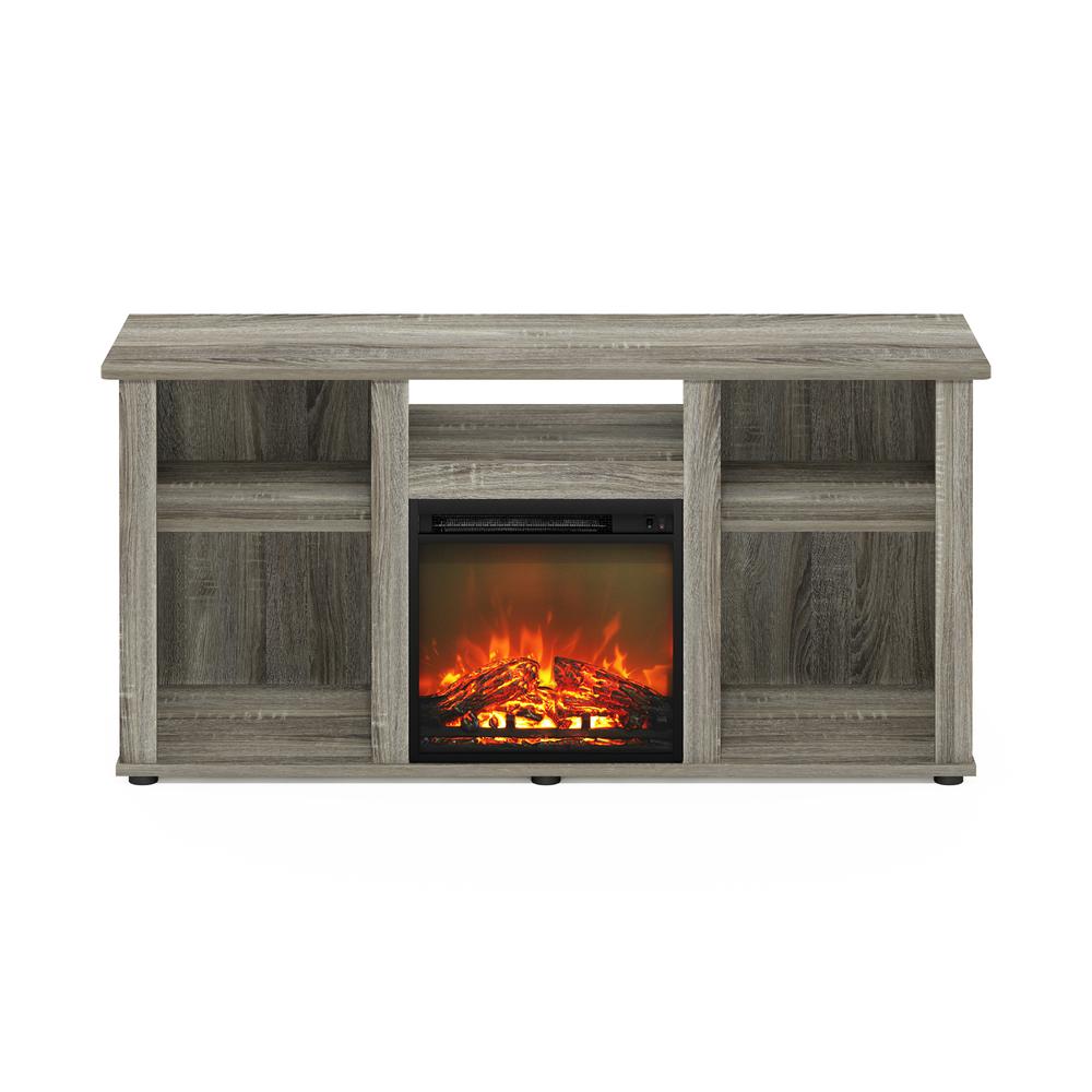 Fireplace TV Entertainment Center with Open Storage Compartment for TV up to 55″