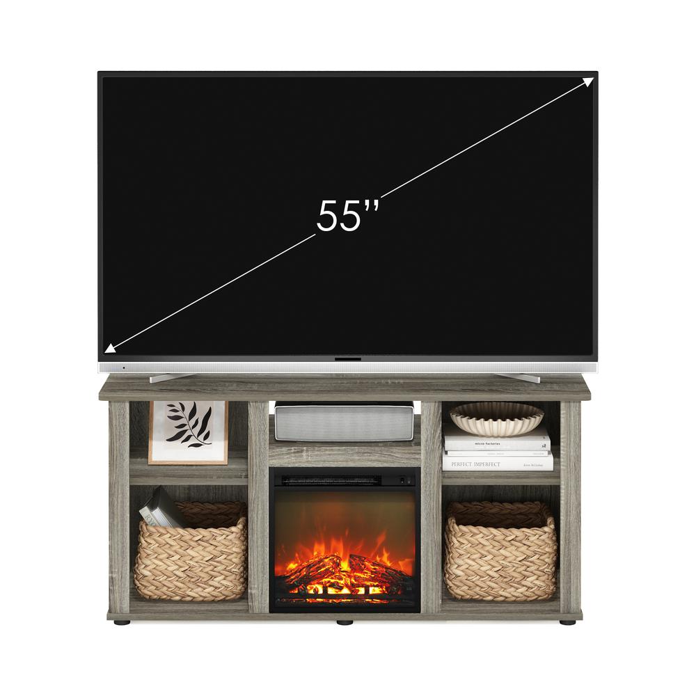 Fireplace TV Entertainment Center with Open Storage Compartment for TV up to 55″