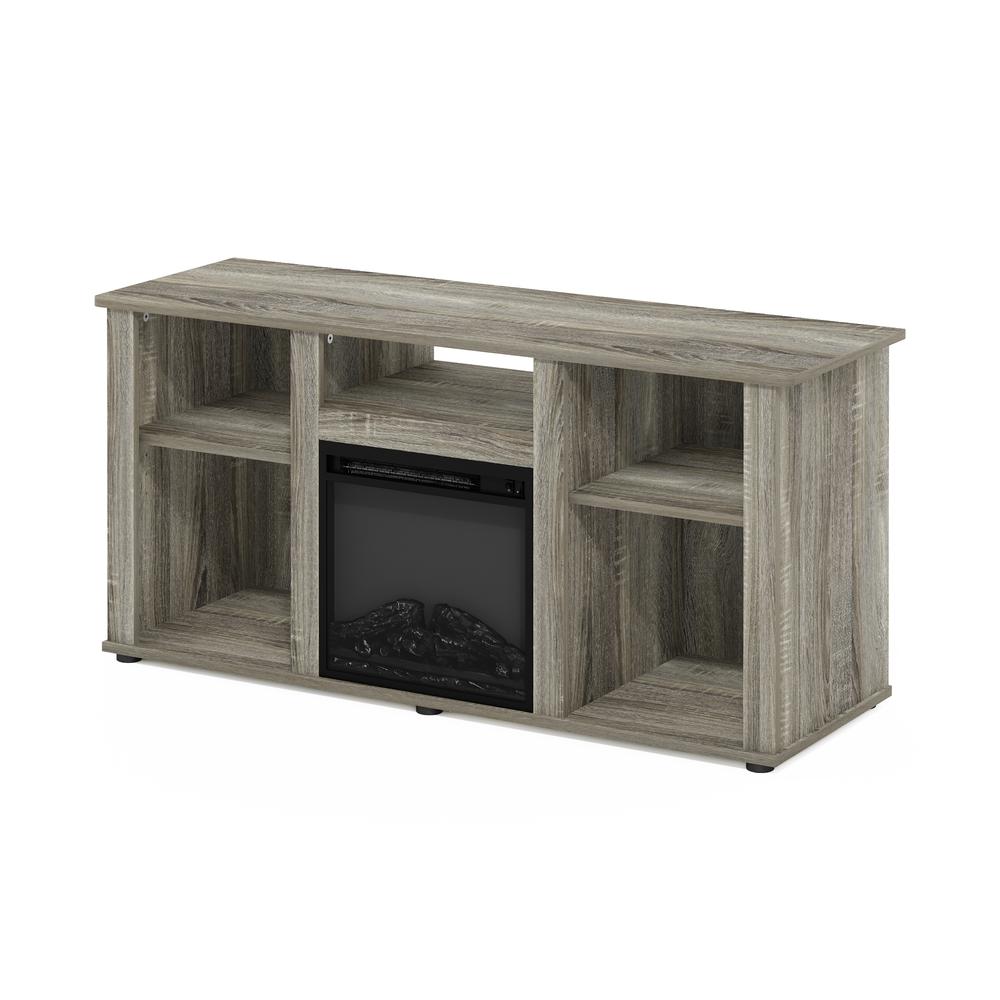 Fireplace TV Entertainment Center with Open Storage Compartment for TV up to 55″