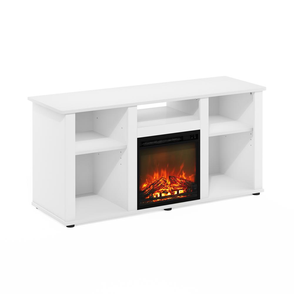 Fireplace TV Entertainment Center with Open Storage Compartment for TV up to 55″
