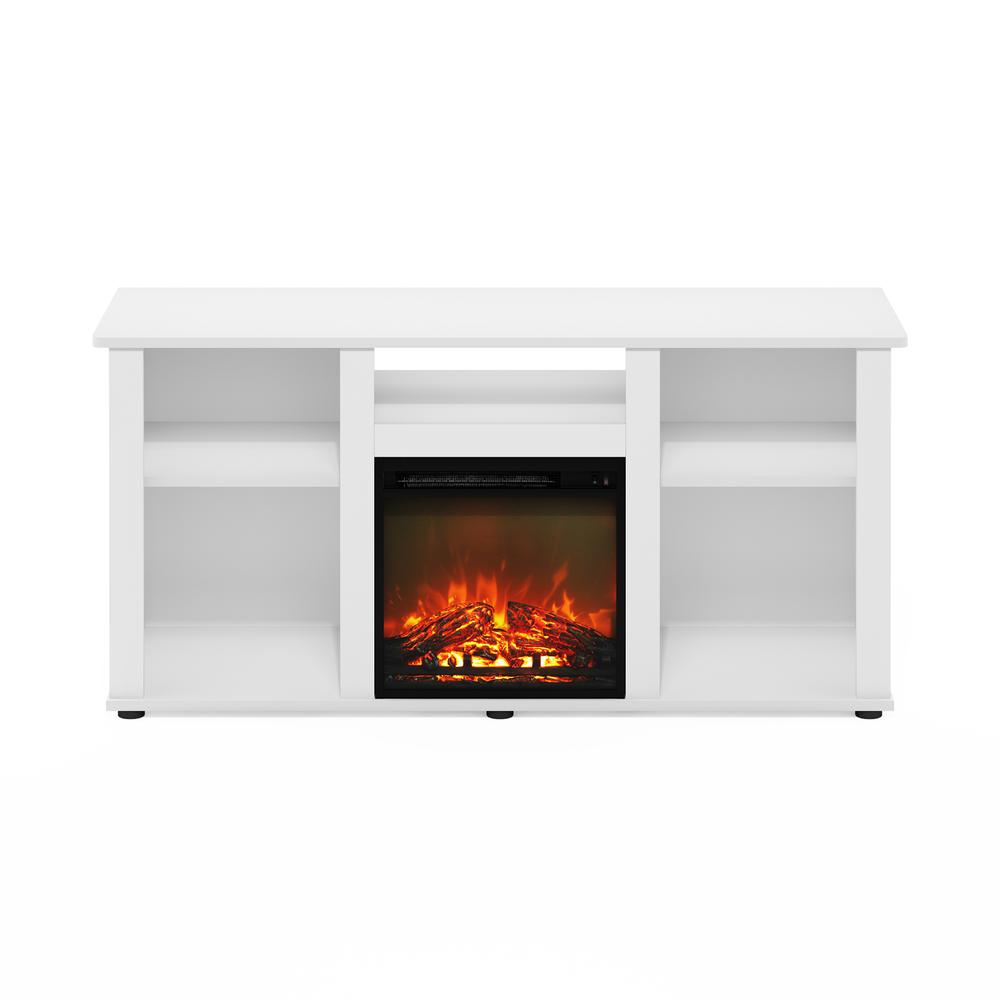Fireplace TV Entertainment Center with Open Storage Compartment for TV up to 55″