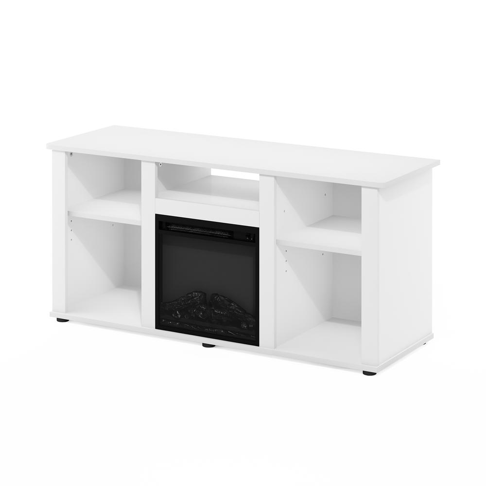 Fireplace TV Entertainment Center with Open Storage Compartment for TV up to 55″