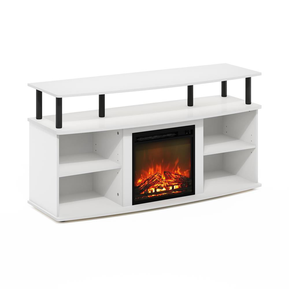 Open Shelving Storage Fireplace Entertainment Center for TV up to 55 Inch