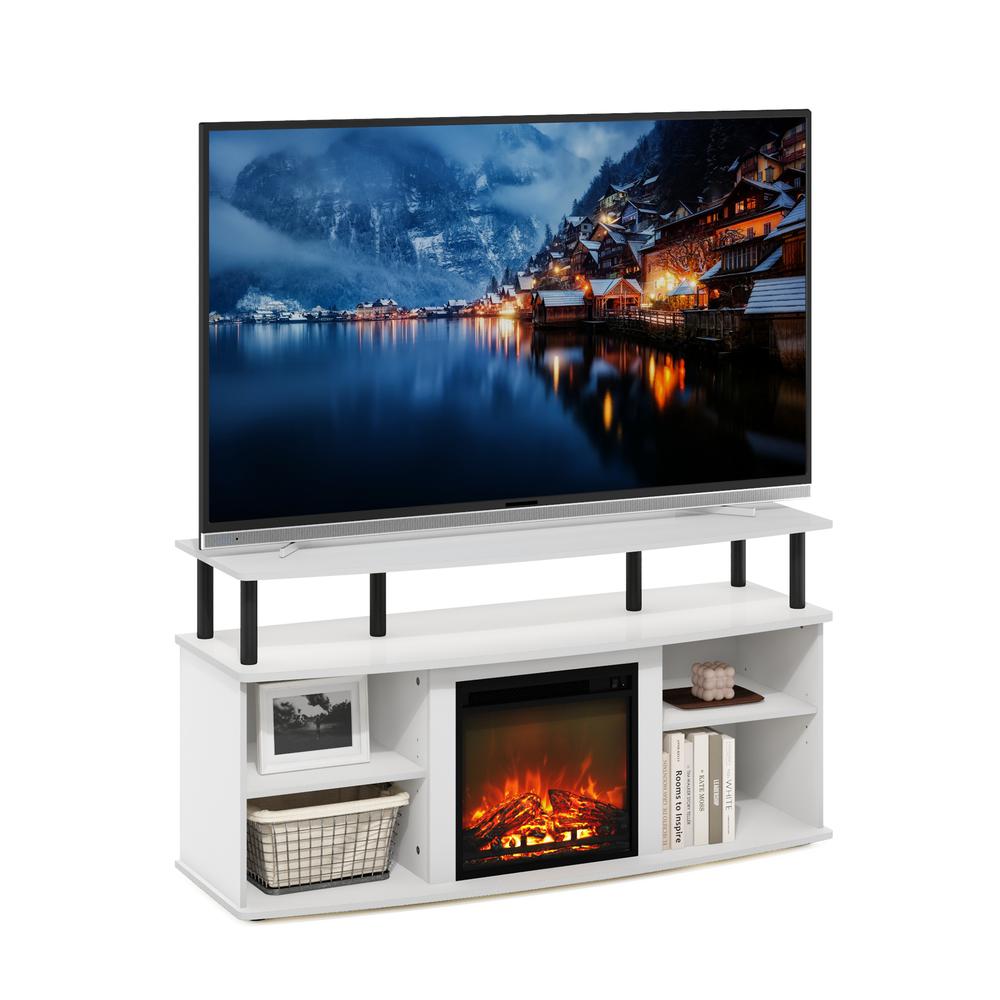 Open Shelving Storage Fireplace Entertainment Center for TV up to 55 Inch