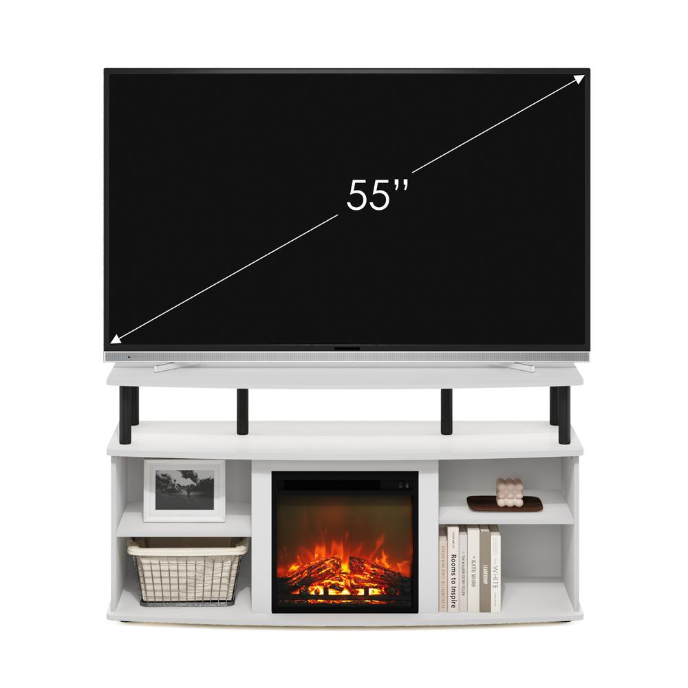 Open Shelving Storage Fireplace Entertainment Center for TV up to 55 Inch