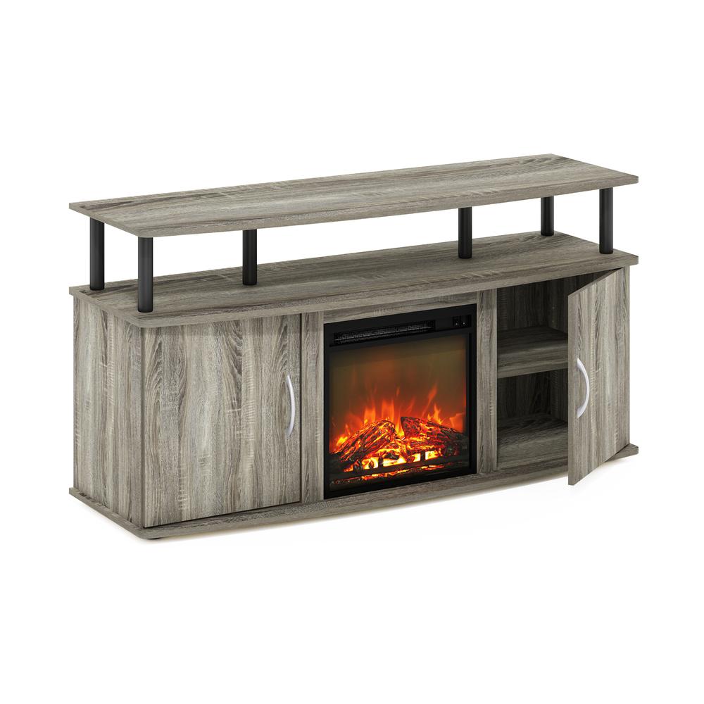 Fireplace Entertainment Center with Doors Storage Cabinet for TV up to 55 Inch