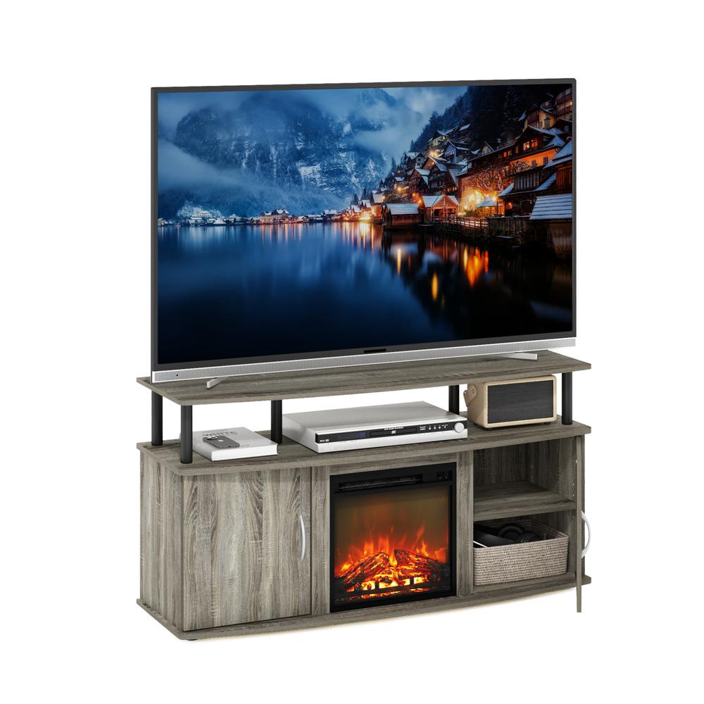 Fireplace Entertainment Center with Doors Storage Cabinet for TV up to 55 Inch