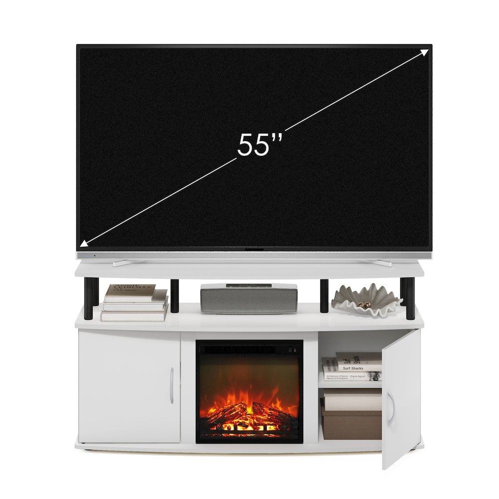 Fireplace Entertainment Center with Doors Storage Cabinet for TV up to 55 Inch