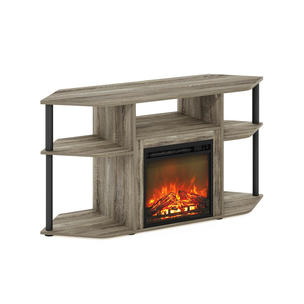 Open Storage Corner Fireplace TV Entertainment Center for TV up to 55 Inch