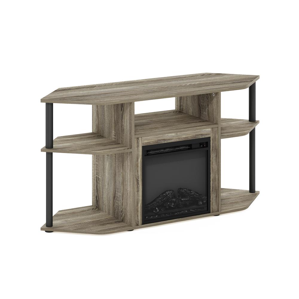 Open Storage Corner Fireplace TV Entertainment Center for TV up to 55 Inch