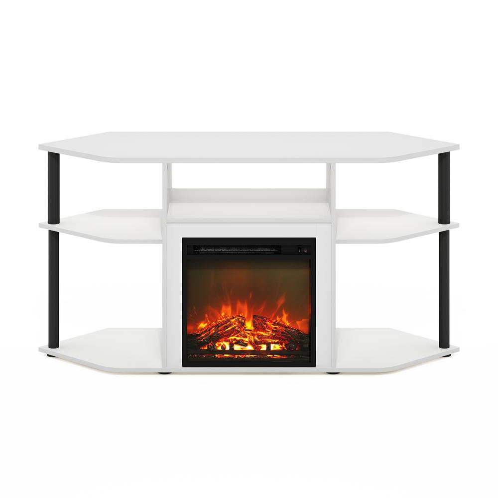 Open Storage Corner Fireplace TV Entertainment Center for TV up to 55 Inch