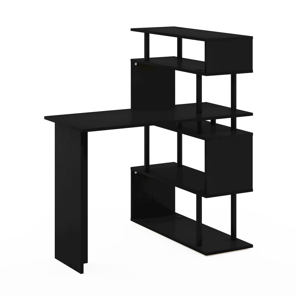 Writing Desk with 5-Tier S-Shaped Side Shelves