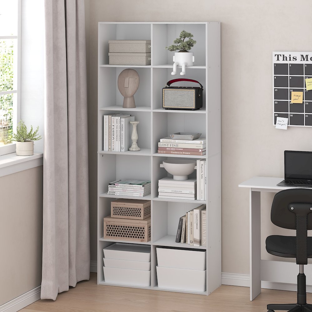 Basic 12-Cube Open Shelf Bookcase