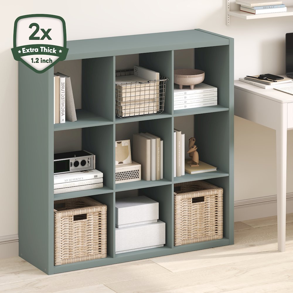 9-Cube Thick Frame Bookshelf