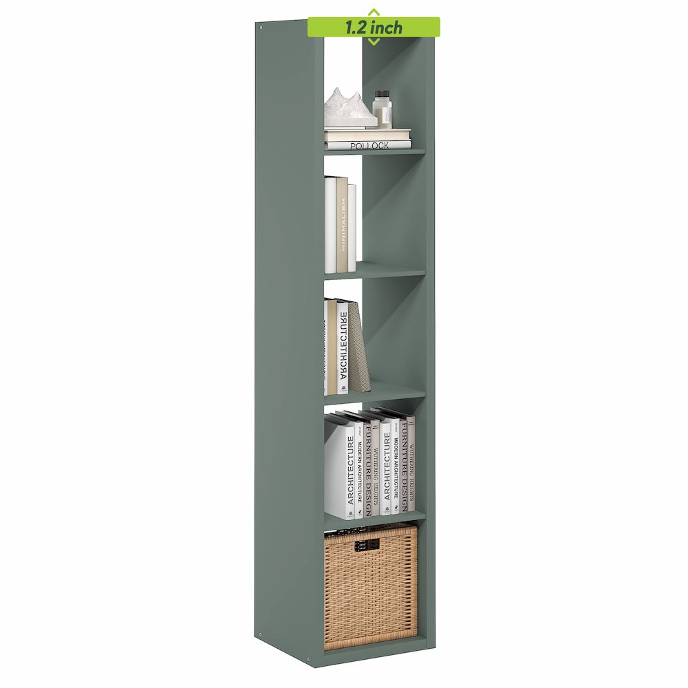 5-Cube Vertical Thick Frame Bookshelf