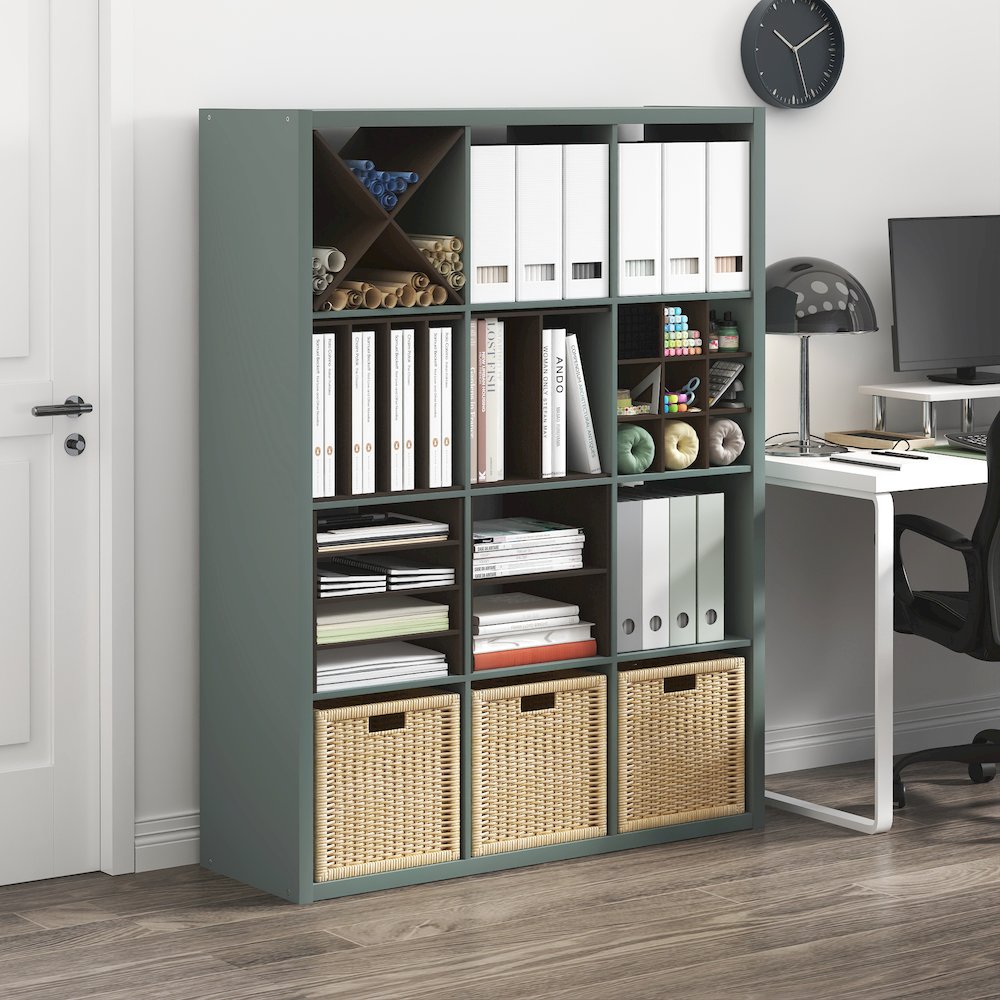 12-Cube Thick Frame Bookshelf