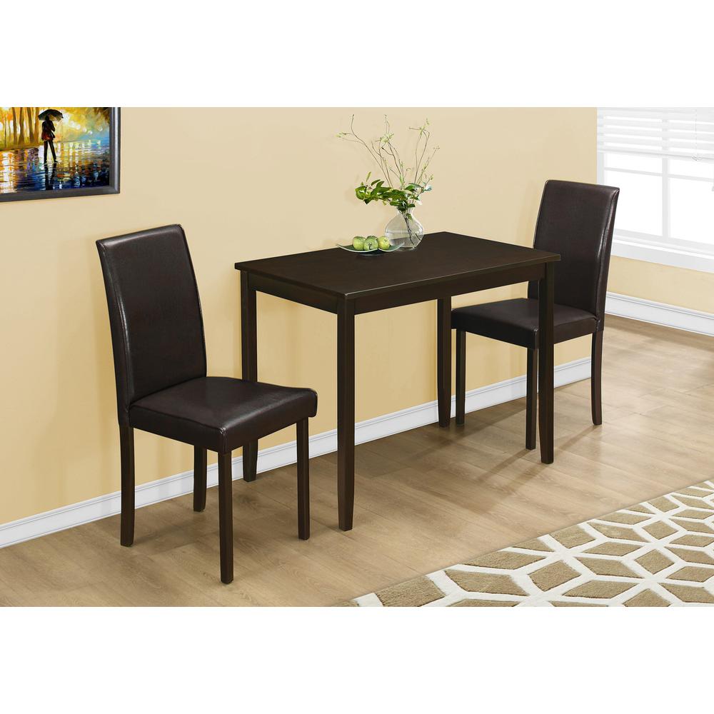 DINING SET – 3PCS SET / CAPPUCCINO / BROWN PARSON CHAIRS