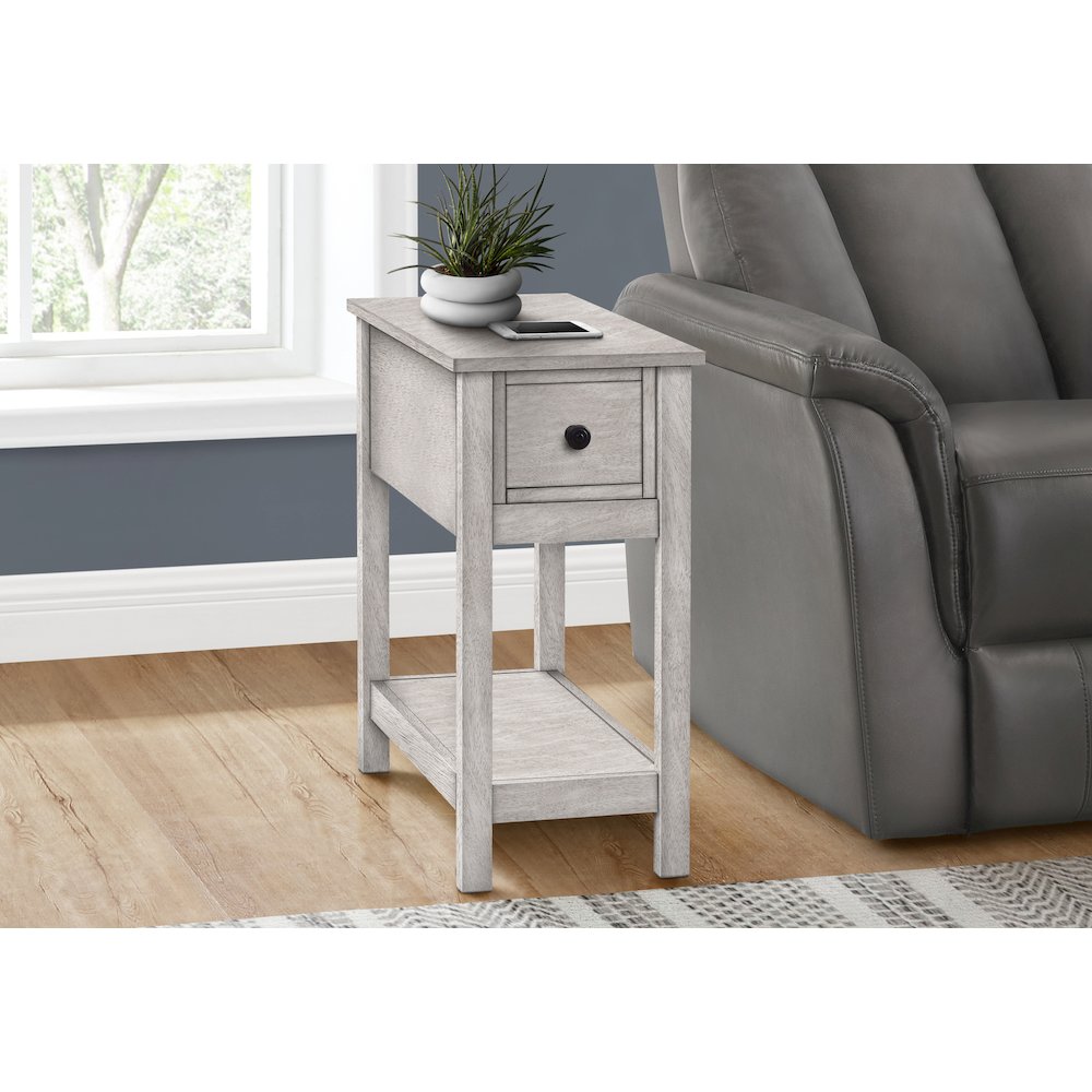 Transitional Accent Table in Washed Grey color