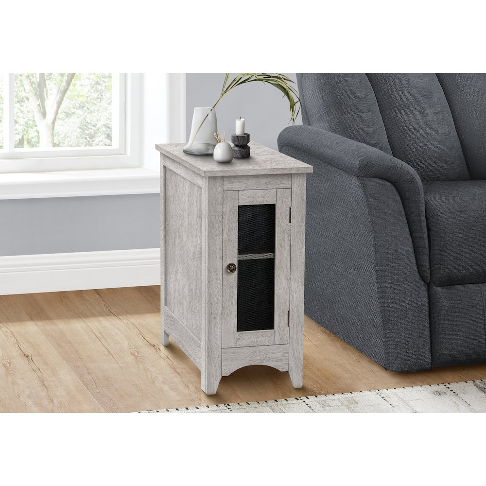 Transitional Accent Table in Washed Grey color